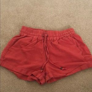 Tie front linen-like shorts